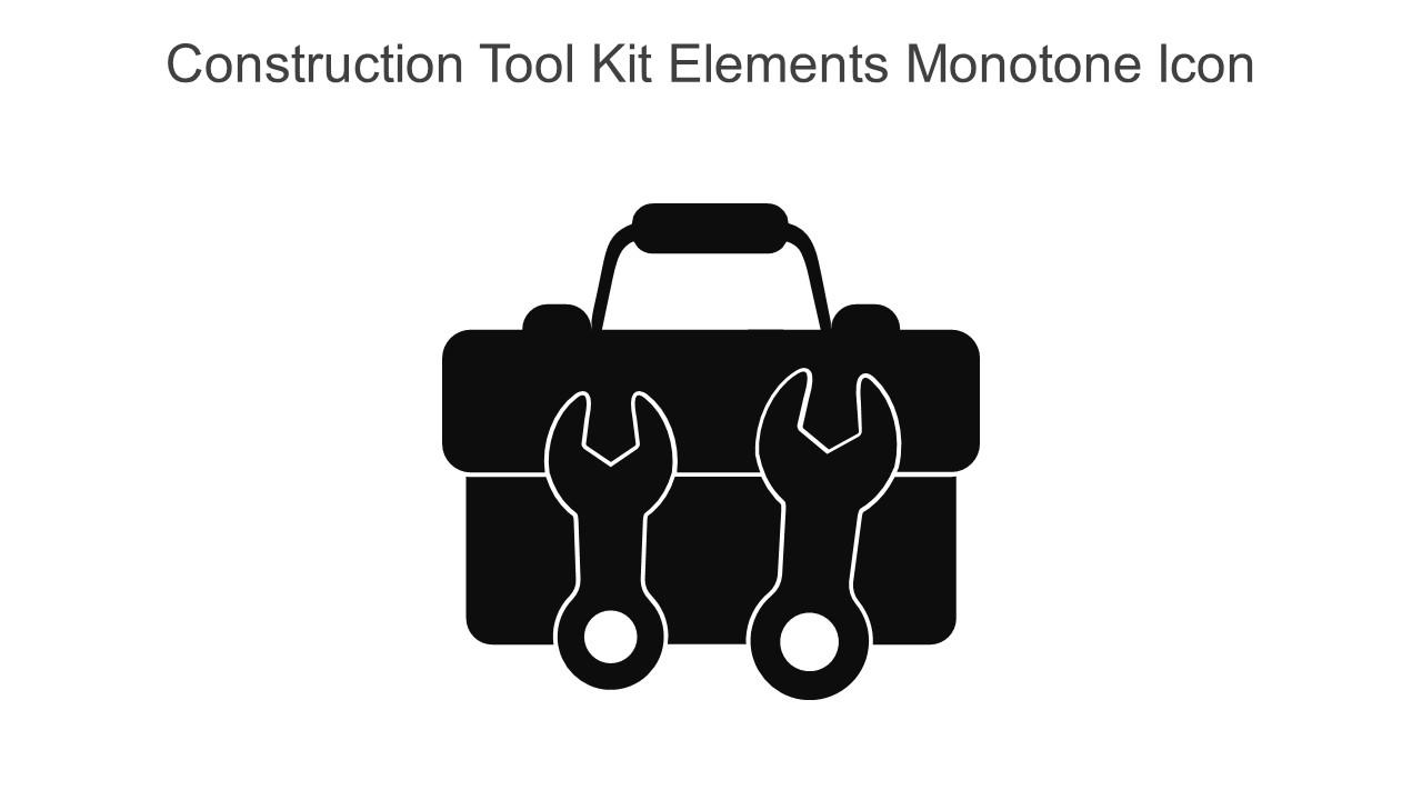 Construction Tool Kit Elements Monotone Icon In Powerpoint Pptx Png And Editable Eps Format