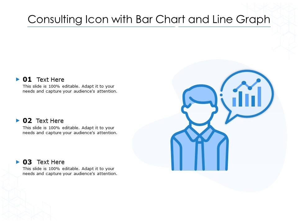 Consulting icon with bar chart and line graph Slide01