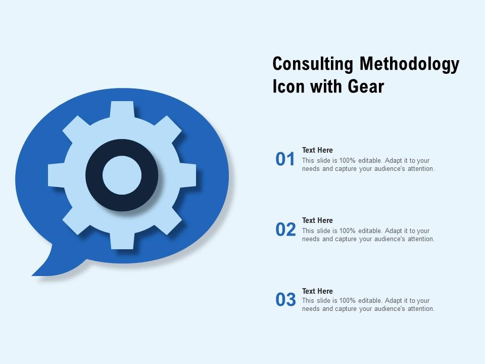 Consulting methodology icon with gear Slide01