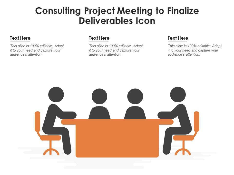 Consulting project meeting to finalize deliverables icon Slide01