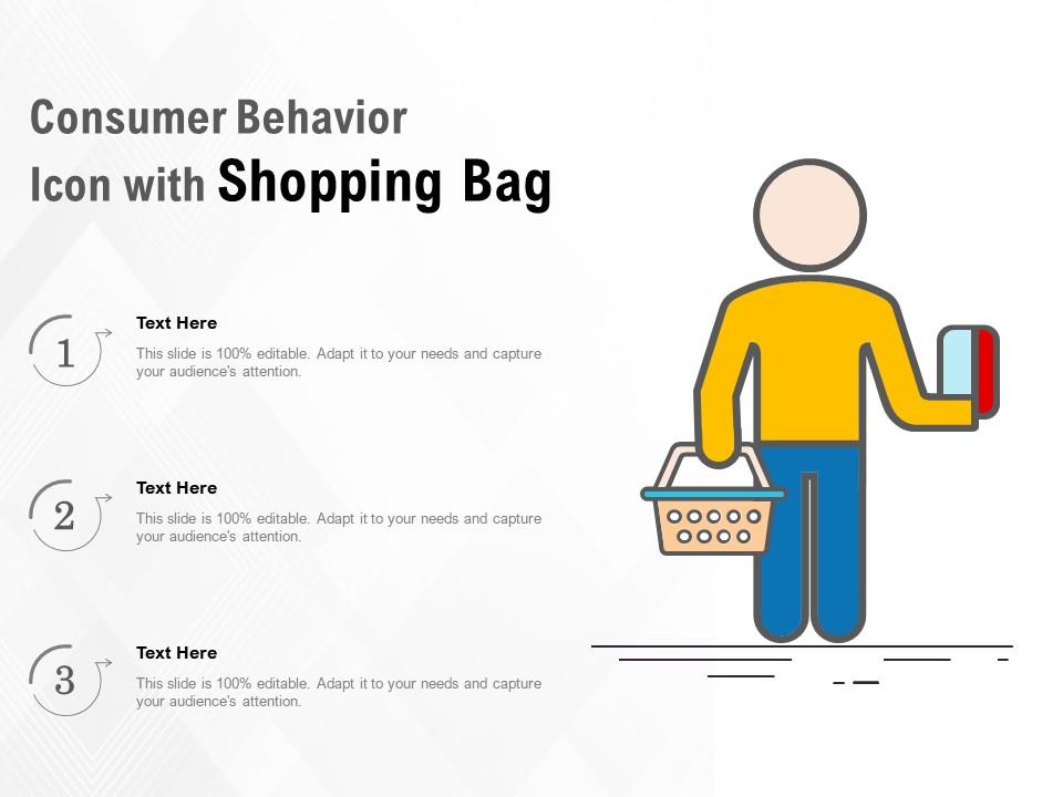 Consumer behavior icon with shopping bag Slide01