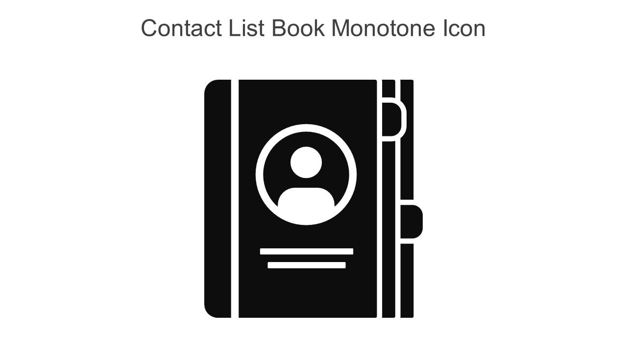 Contact List Book Monotone Icon In Powerpoint Pptx Png And Editable Eps Format Slide01