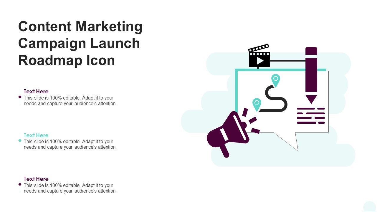 Content Marketing Campaign Launch Roadmap Icon Slide01