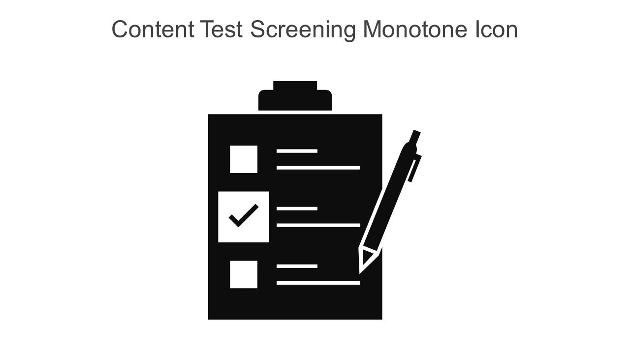 Content Test Screening Monotone Icon In Powerpoint Pptx Png And Editable Eps Format Slide01