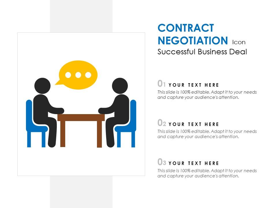 Contract negotiation icon successful business deal Slide01