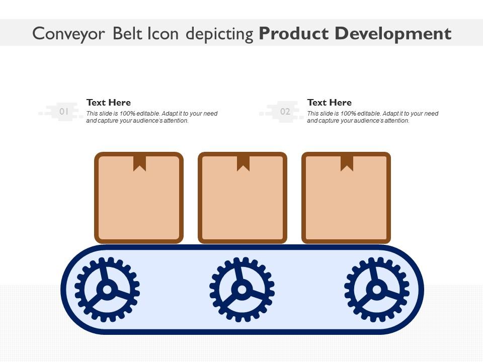 Conveyor belt icon depicting product development Slide01
