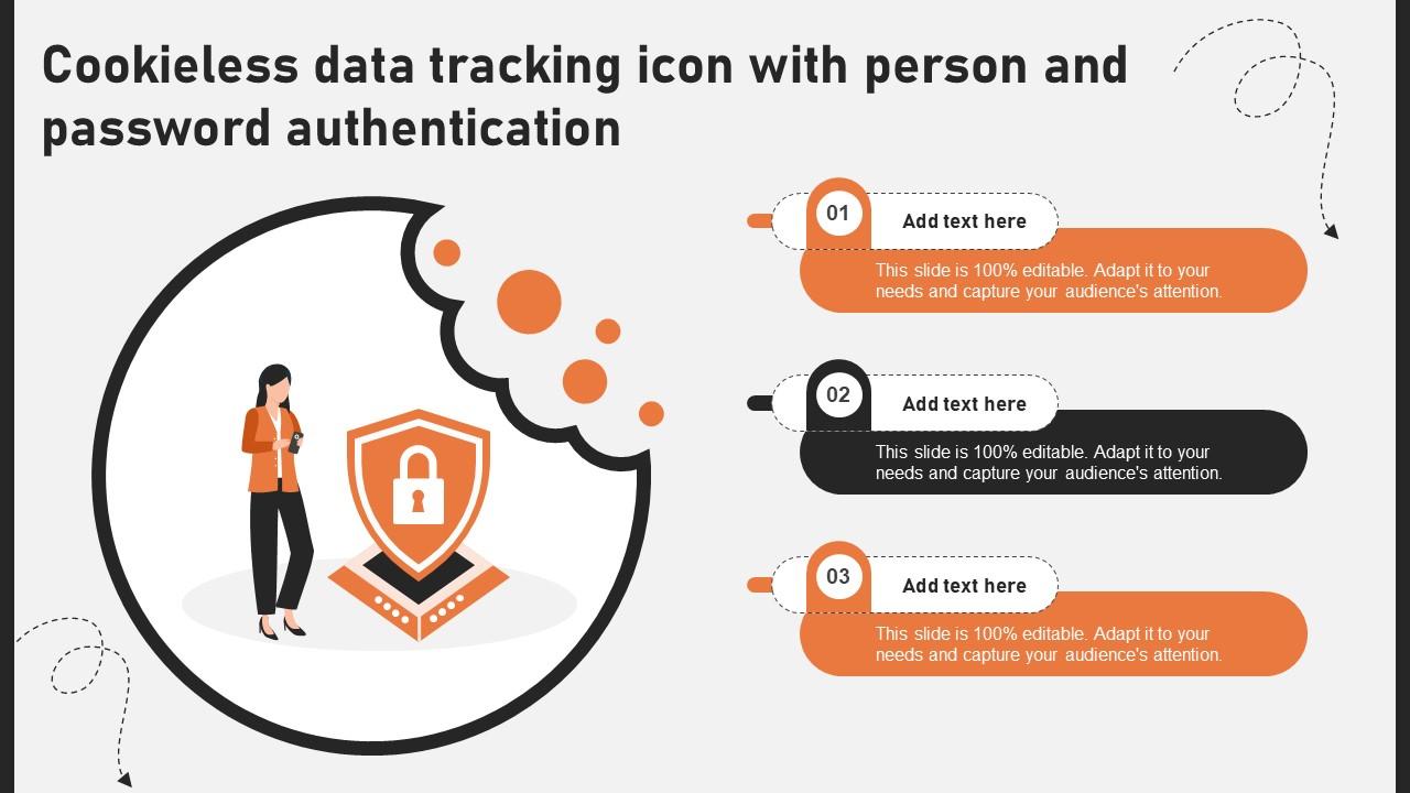 Cookieless Data Tracking Icon With Person And Password Authentication