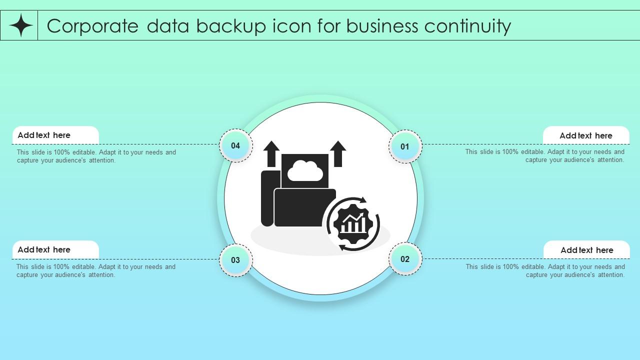 Corporate Data Backup Icon For Business Continuity