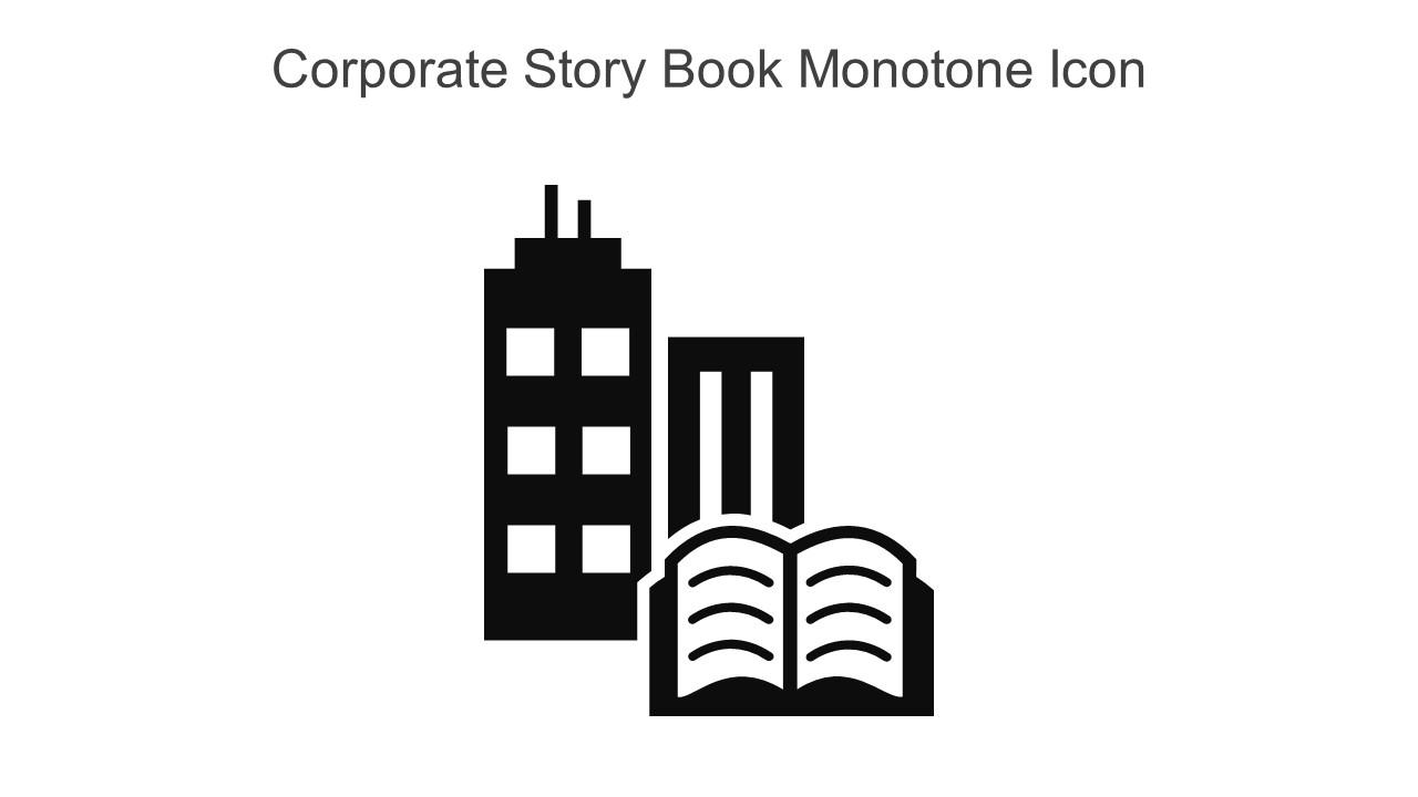 Corporate Story Book Monotone Icon In Powerpoint Pptx Png And Editable Eps Format Slide01