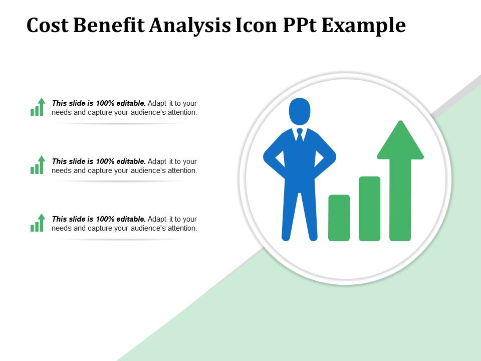 Cost benefit analysis icon ppt example Slide01