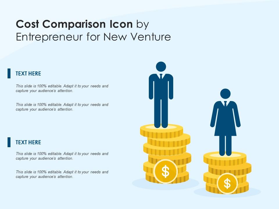 Cost comparison icon by entrepreneur for new venture Slide01