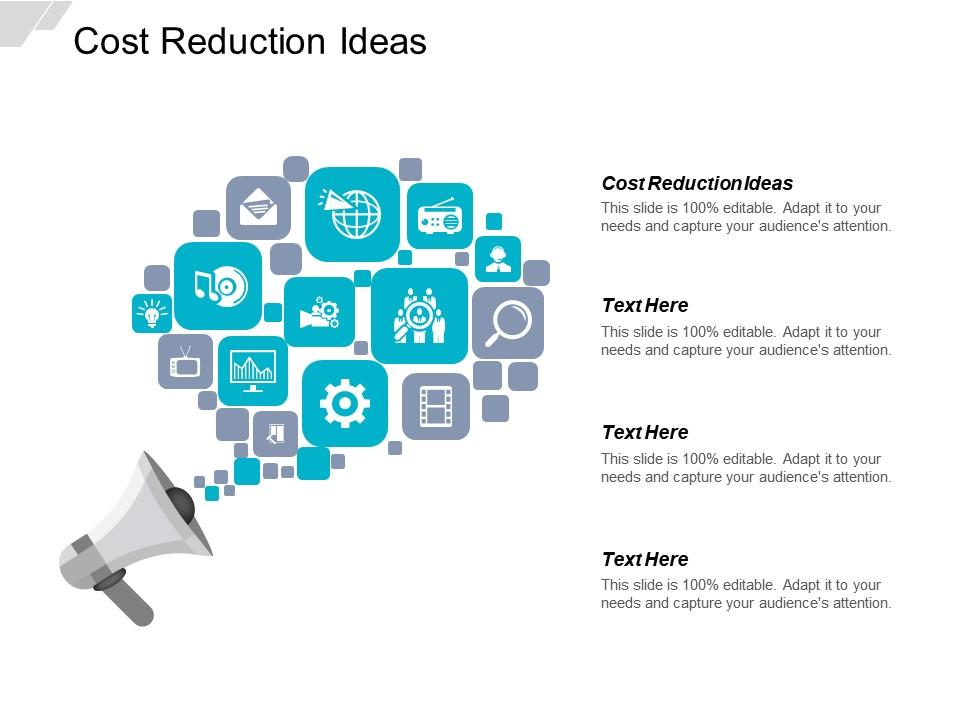 Cost reduction ideas ppt powerpoint presentation icon example file cpb Slide01