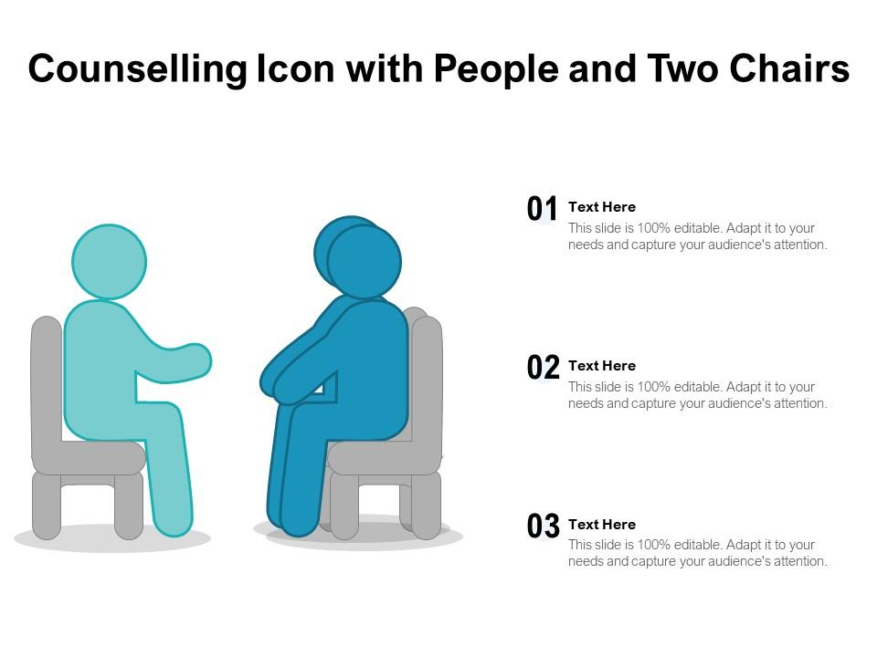 Counselling icon with people and two chairs Slide01
