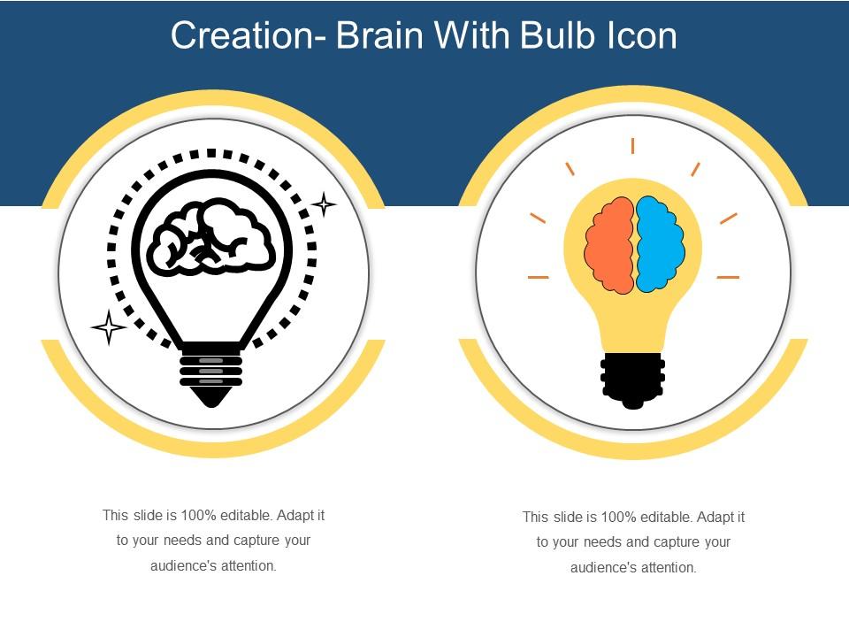 Creation brain with bulb icon Slide01