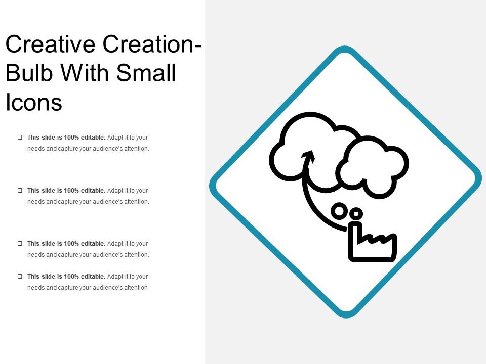 Creative creation bulb with small icons Slide01