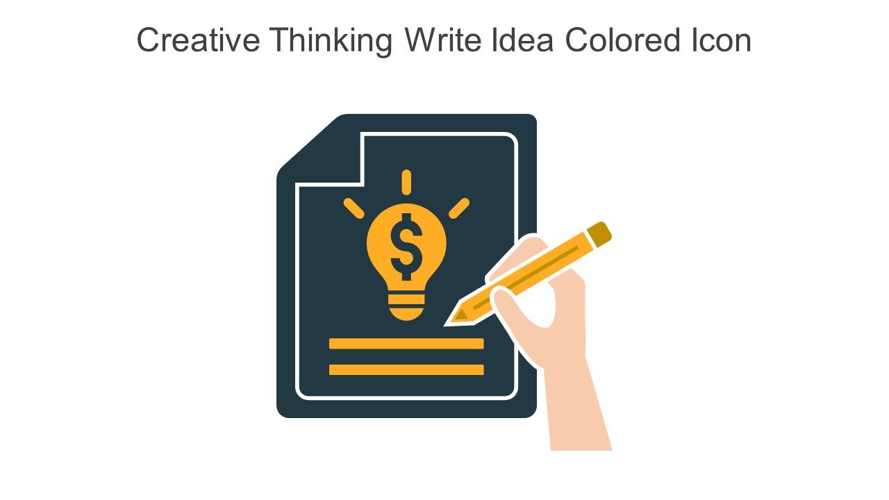 Creative Thinking Write Idea Colored Icon In Powerpoint Pptx Png And Editable Eps Format