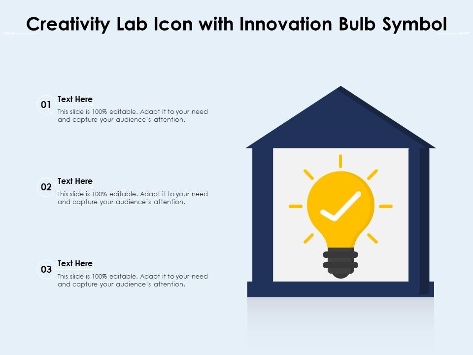 Creativity lab icon with innovation bulb symbol Slide01