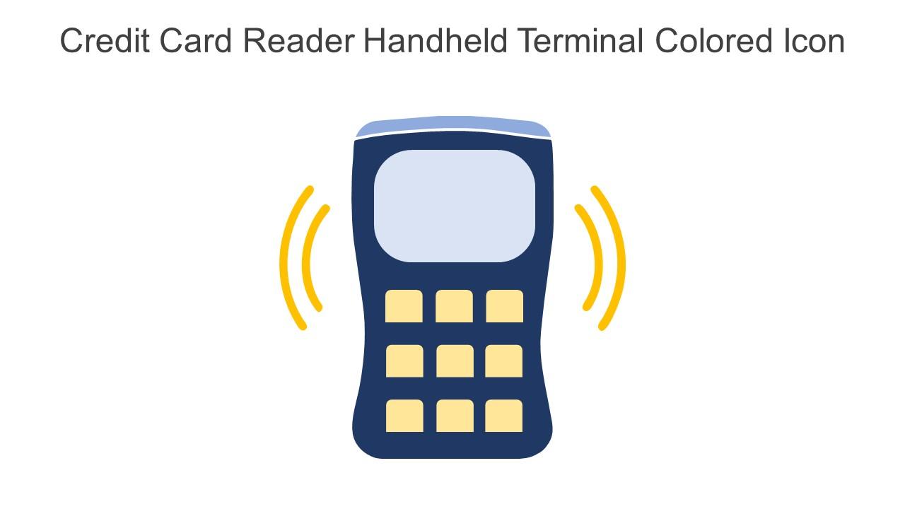 Credit Card Reader Handheld Terminal Colored Icon In Powerpoint Pptx Png And Editable Eps Format