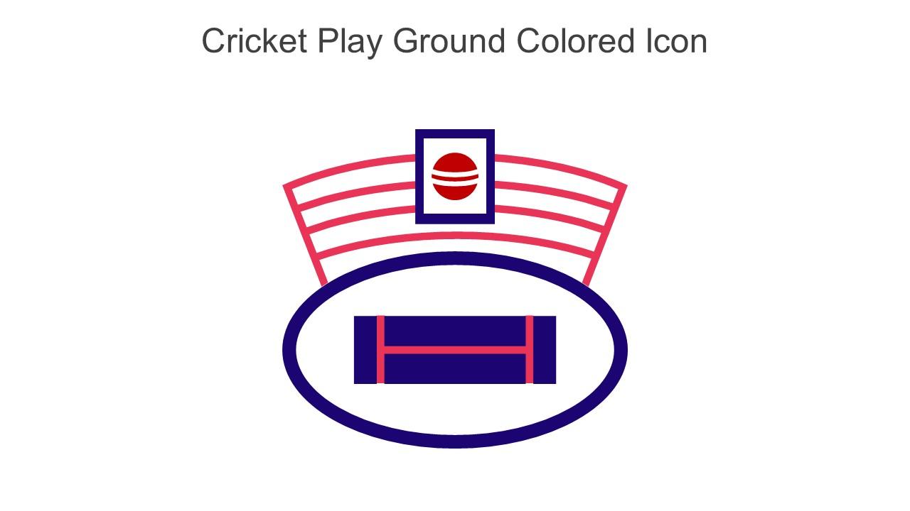 Cricket Play Ground Colored Icon In Powerpoint Pptx Png And Editable Eps Format