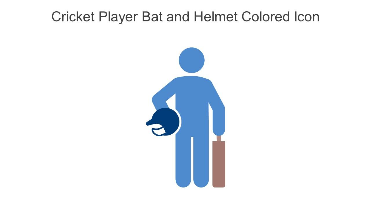 Cricket Player Bat And Helmet Colored Icon In Powerpoint Pptx Png And Editable Eps Format Slide01
