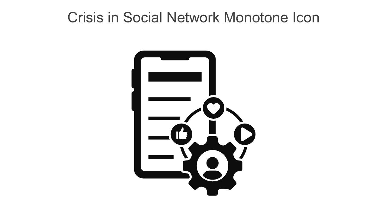 Crisis In Social Network Monotone Icon In Powerpoint Pptx Png And Editable Eps Format