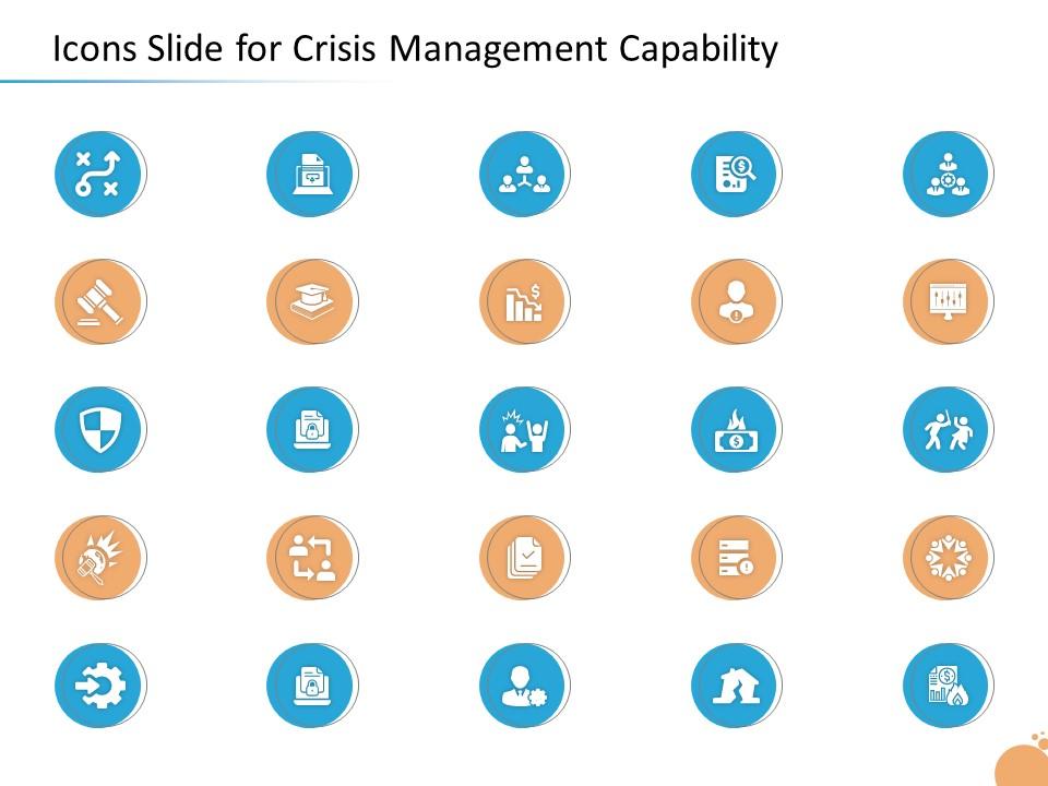 Crisis management capability icons slide for crisis management capability ppt example file Slide01