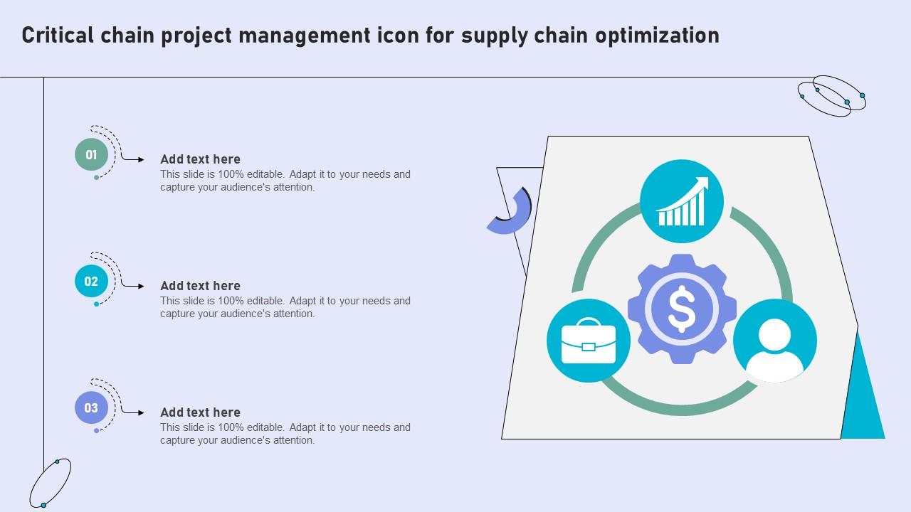 Critical Chain Project Management Icon For Supply Chain Optimization