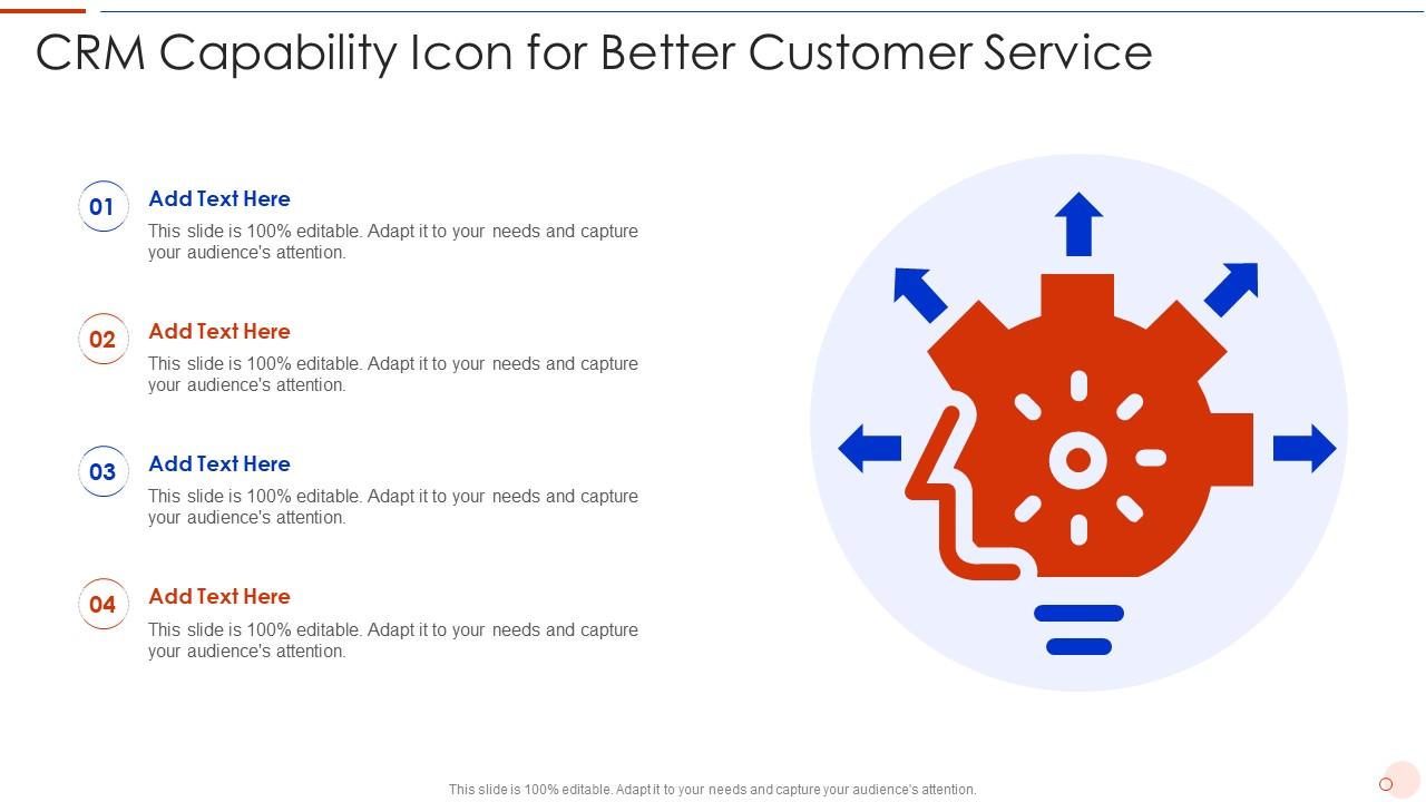 CRM Capability Icon For Better Customer Service Slide01