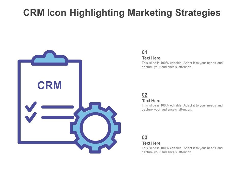 Crm icon highlighting marketing strategies Slide01