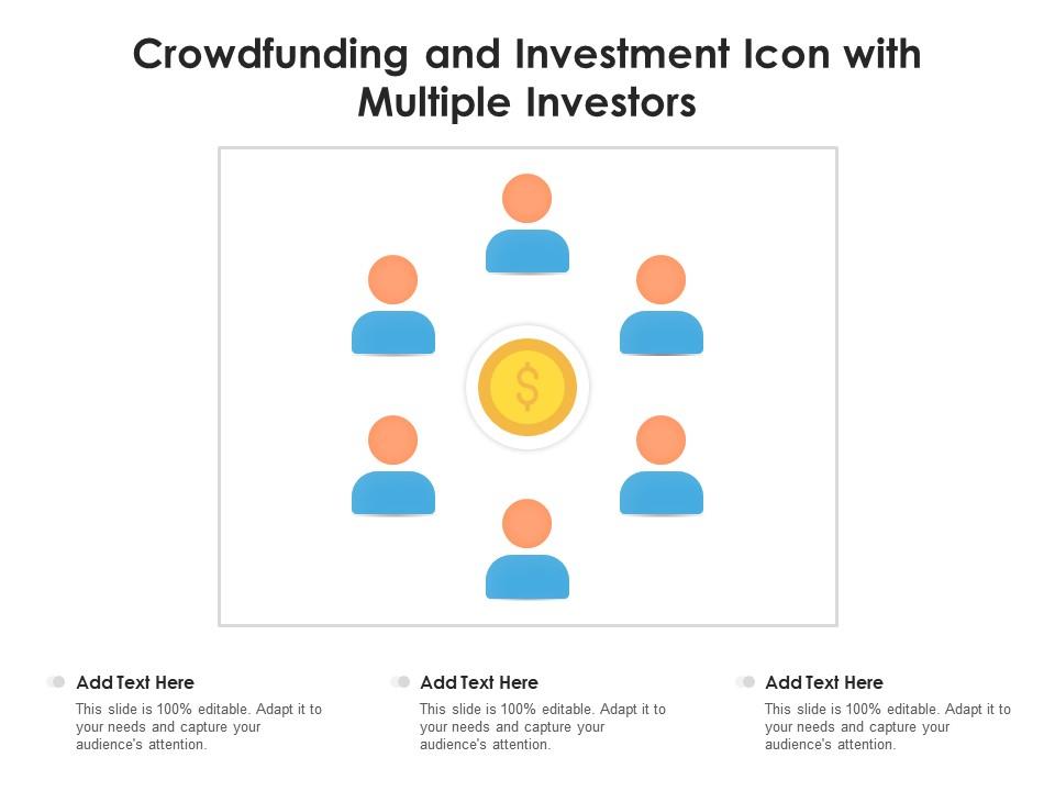 Crowdfunding and investment icon with multiple investors Slide01