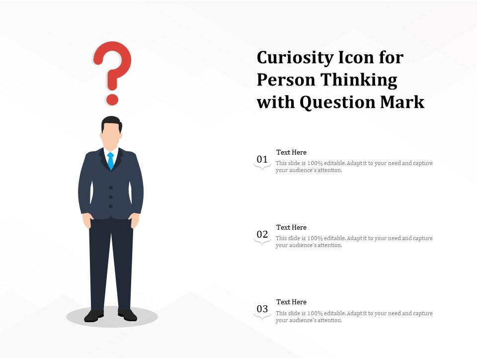 Curiosity icon for person thinking with question mark Slide01