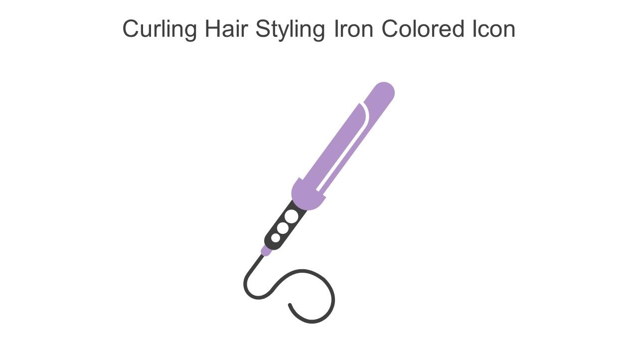 Curling Hair Styling Iron Colored Icon In Powerpoint Pptx Png And Editable Eps Format