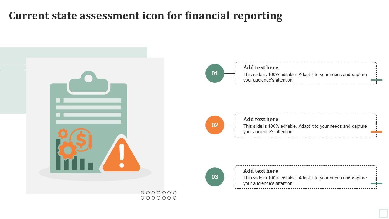 Current State Assessment Icon For Financial Reporting