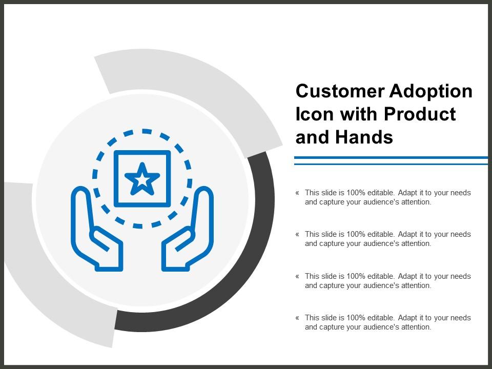 Customer adoption icon with product and hands Slide01