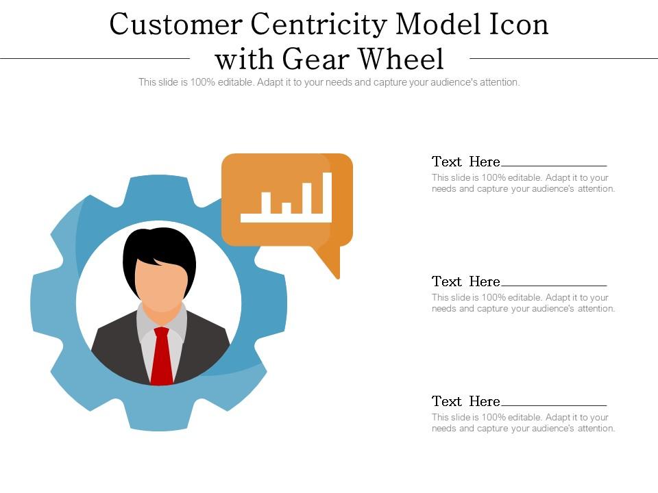 Customer centricity model icon with gear wheel Slide01