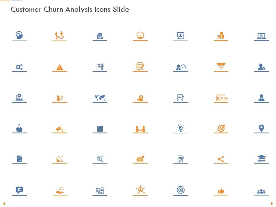 Customer churn analysis icons slide ppt powerpoint presentation visual aids layouts Slide01