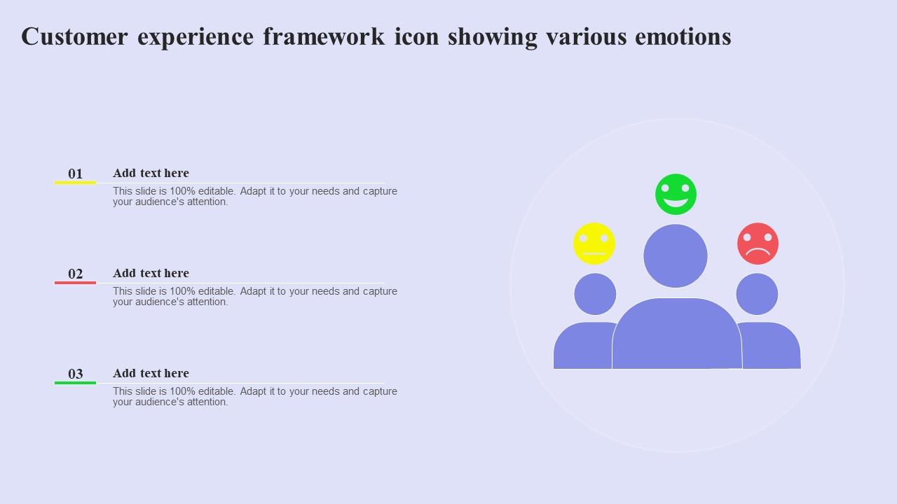 Customer Experience Framework Icon Showing Various Emotions Slide01