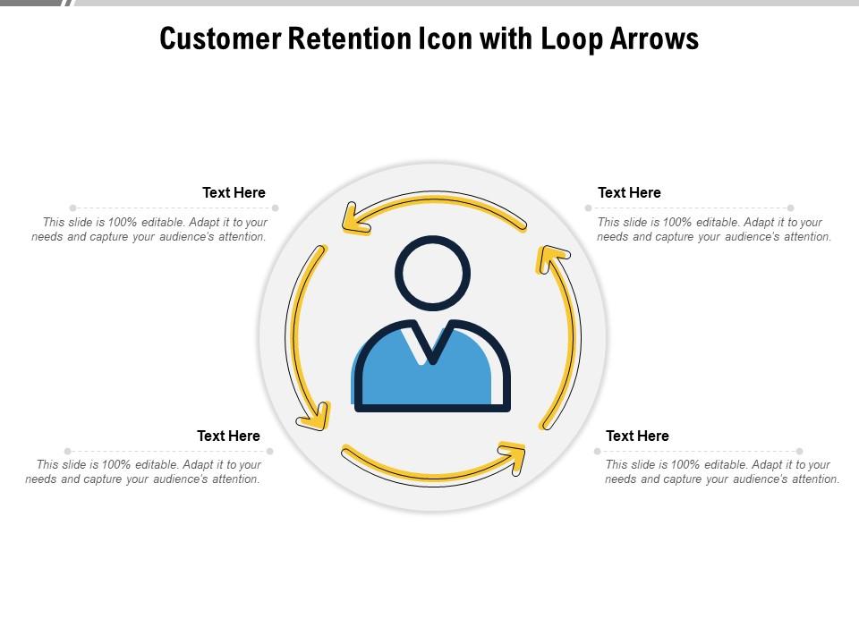 Customer retention icon with loop arrows Slide01