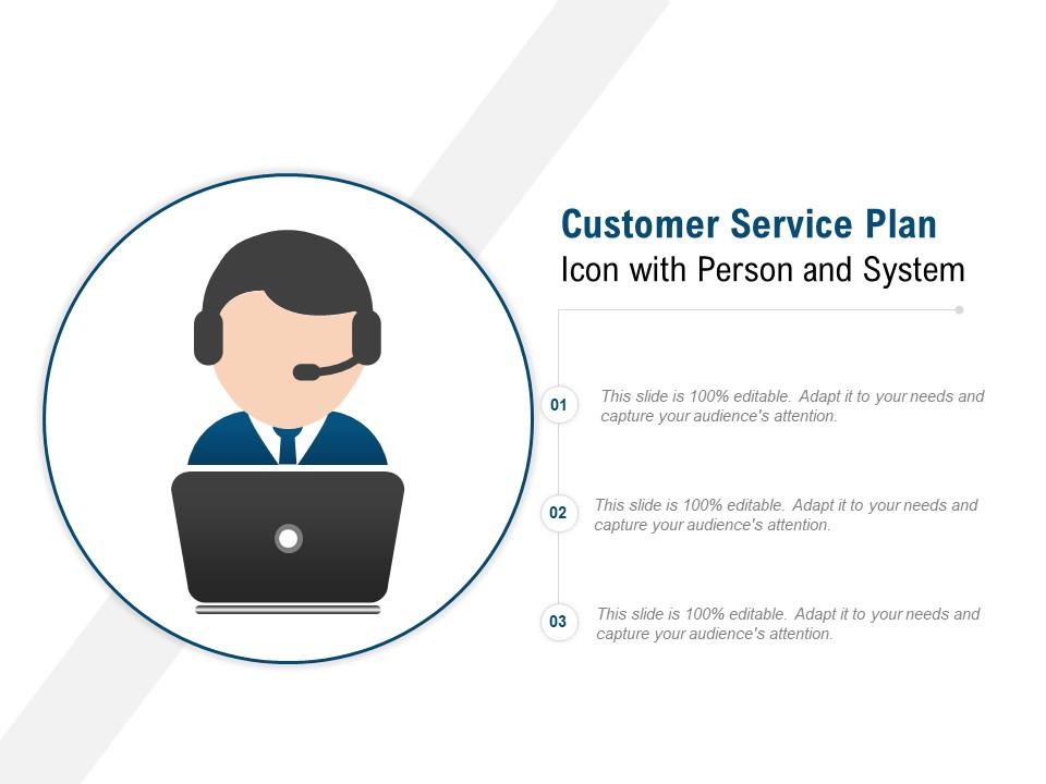 Customer service plan icon with person and system Slide01