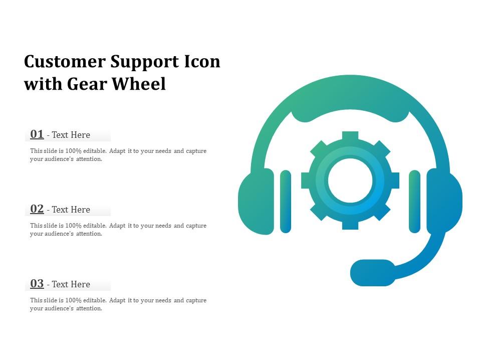 Customer support icon with gear wheel Slide01