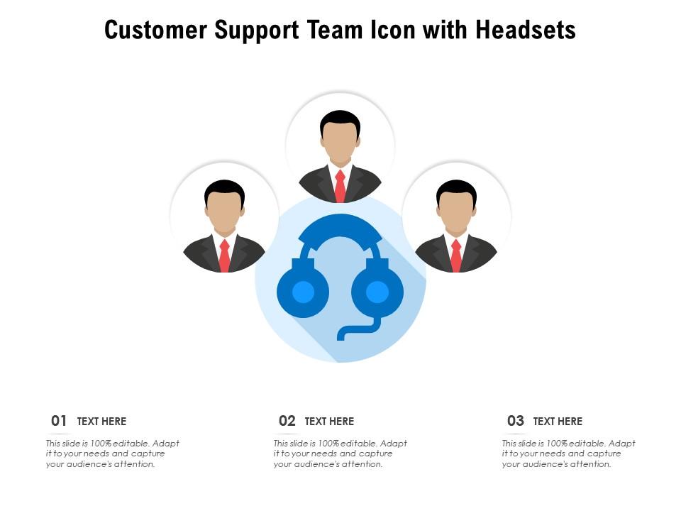 Customer support team icon with headsets Slide01