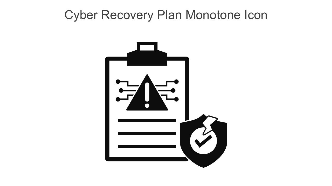 Cyber Recovery Plan Monotone Icon In Powerpoint Pptx Png And Editable Eps Format