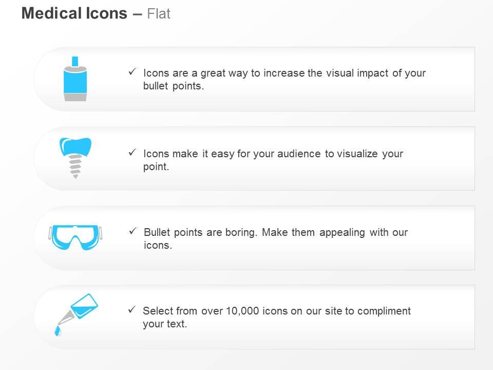 Daily equipments medical practice ppt icons graphics Slide01