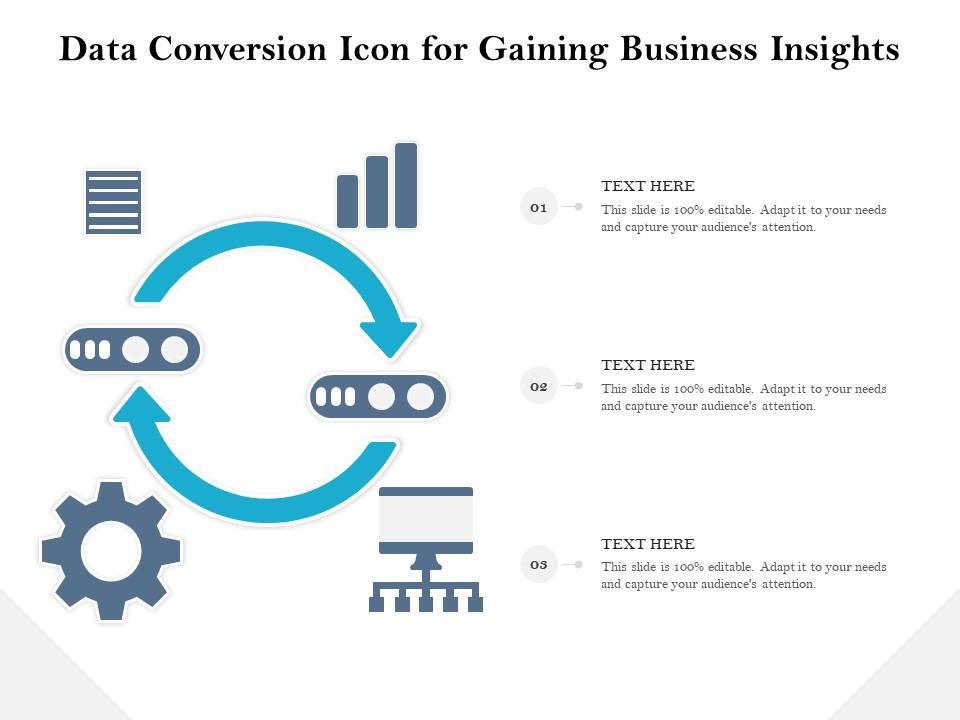 Data conversion icon for gaining business insights Slide01