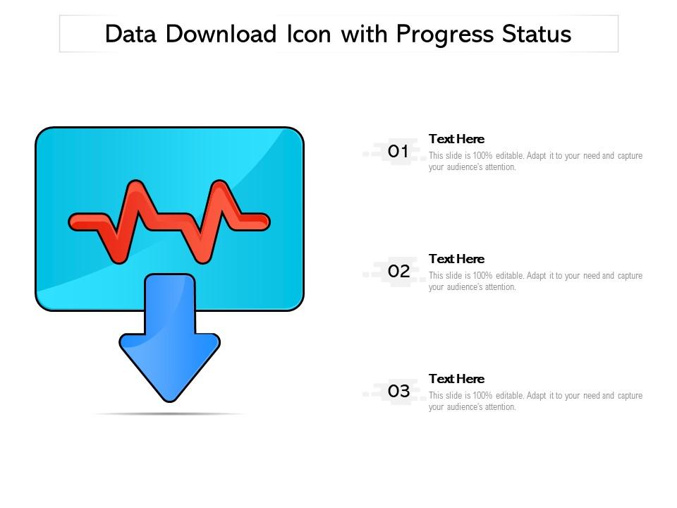 Data download icon with progress status Slide01