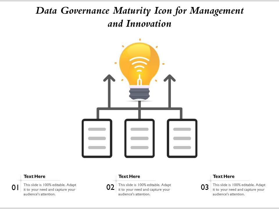 Data governance maturity icon for management and innovation Slide01