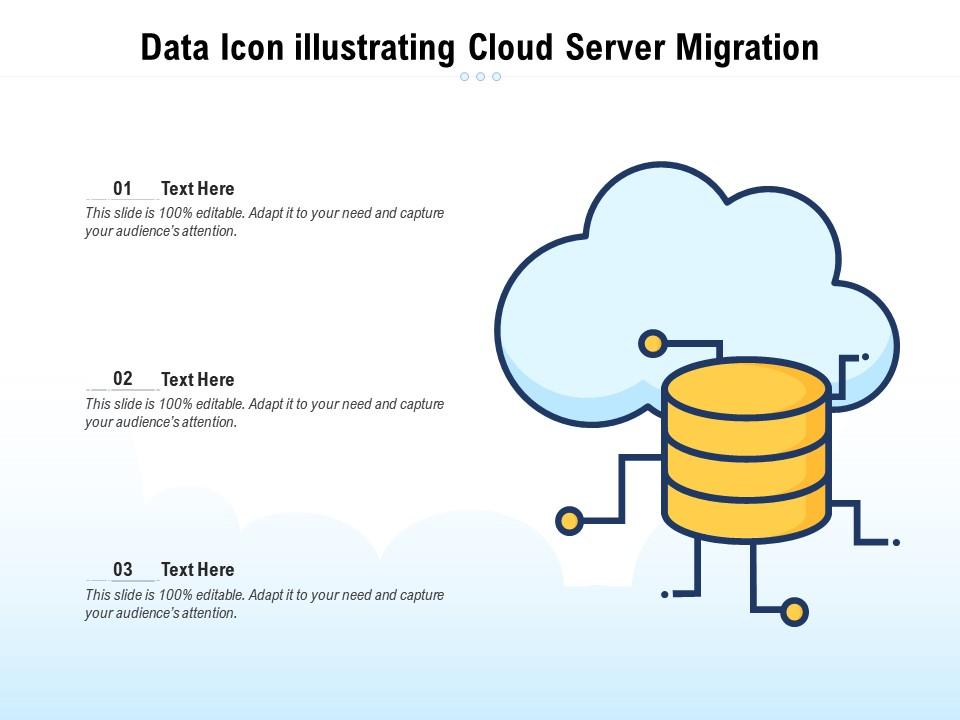 Data icon illustrating cloud server migration Slide01