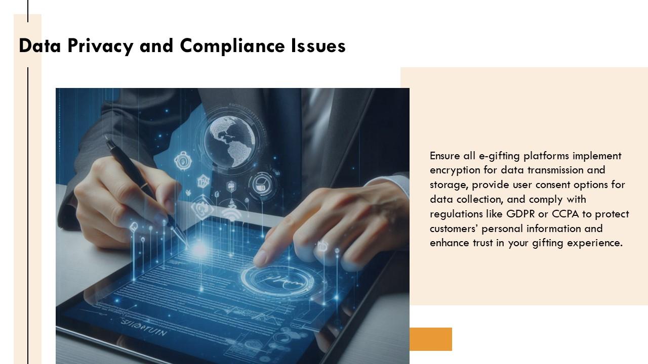 Data Privacy And Compliance Issues E Gifting Platforms PPT Sample ST AI SS