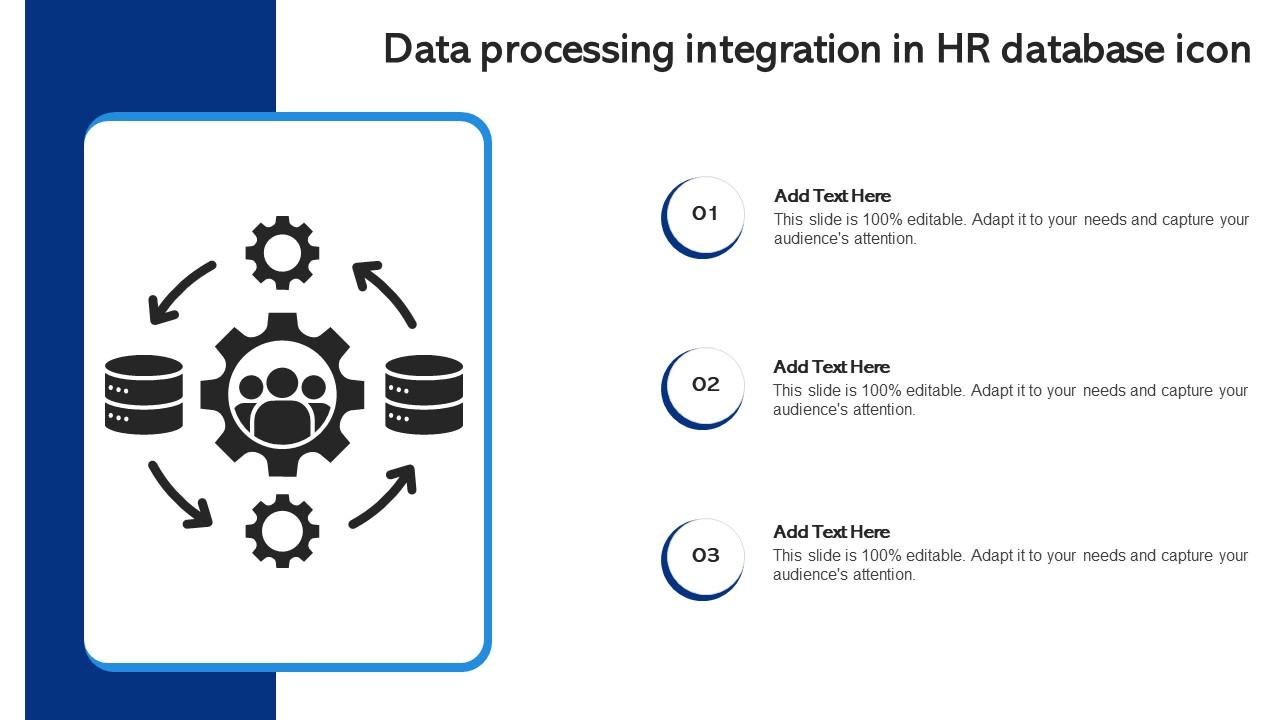 Data Processing Integration In HR Database Icon