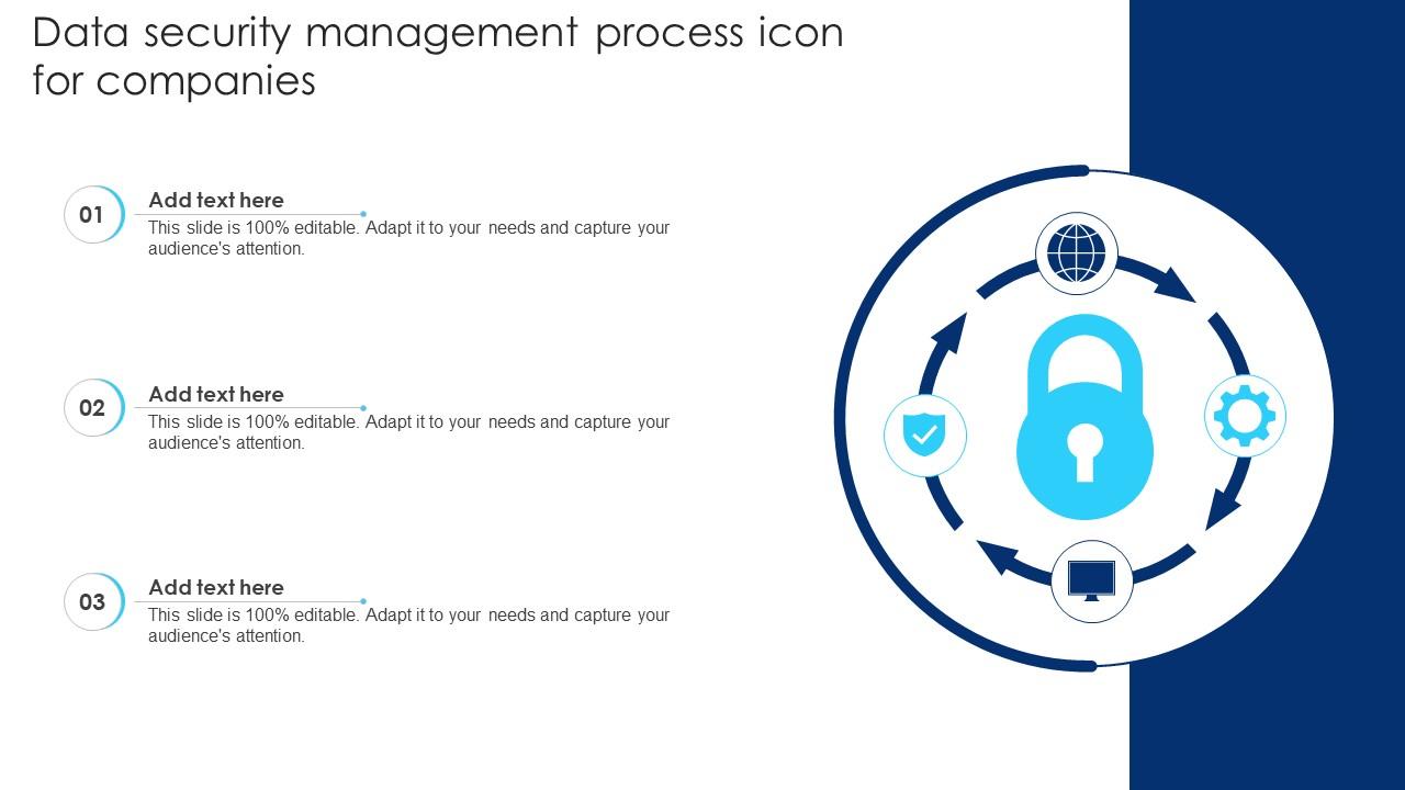Data Security Management Process Icon For Companies